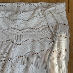 DIA White crochet beach cover up pants medium